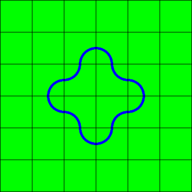 A loop drawn on a square grid
